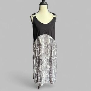 Anthropologie‎ Black and White Maxi Dress